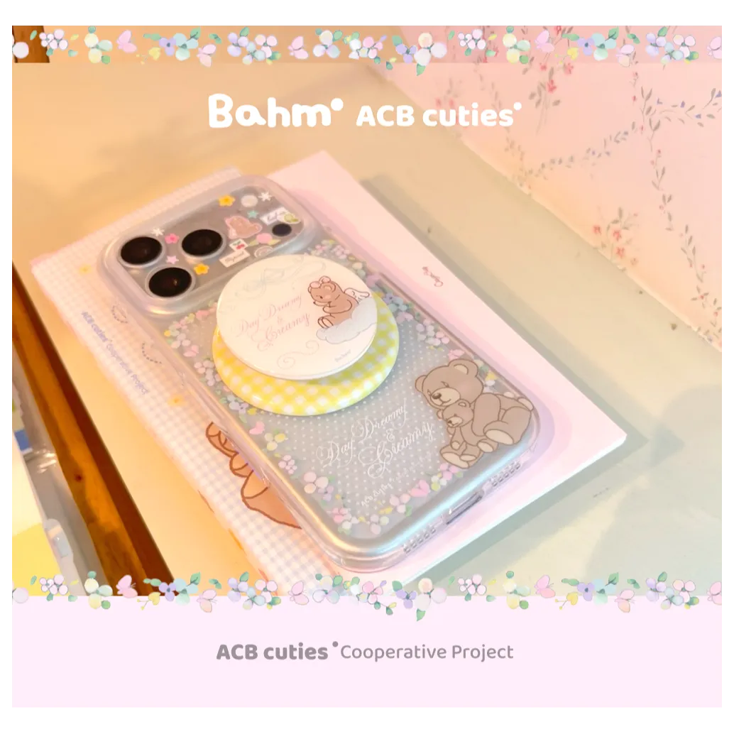 Flower Stems & Bear Clear Phone Case - BAM001IMD