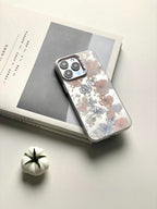 Artistic Floral Phone Case with Metallic Silver Accents-SSL