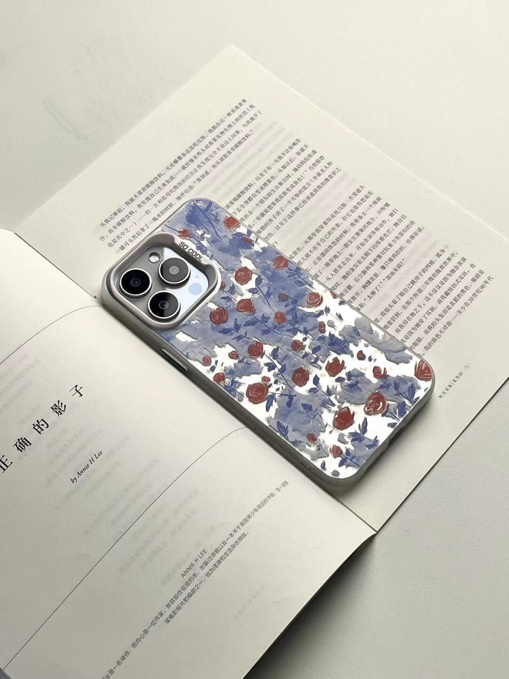 Metallic Rose Poem Oil Paint Phone Case Artistic Floral IMD-SSL
