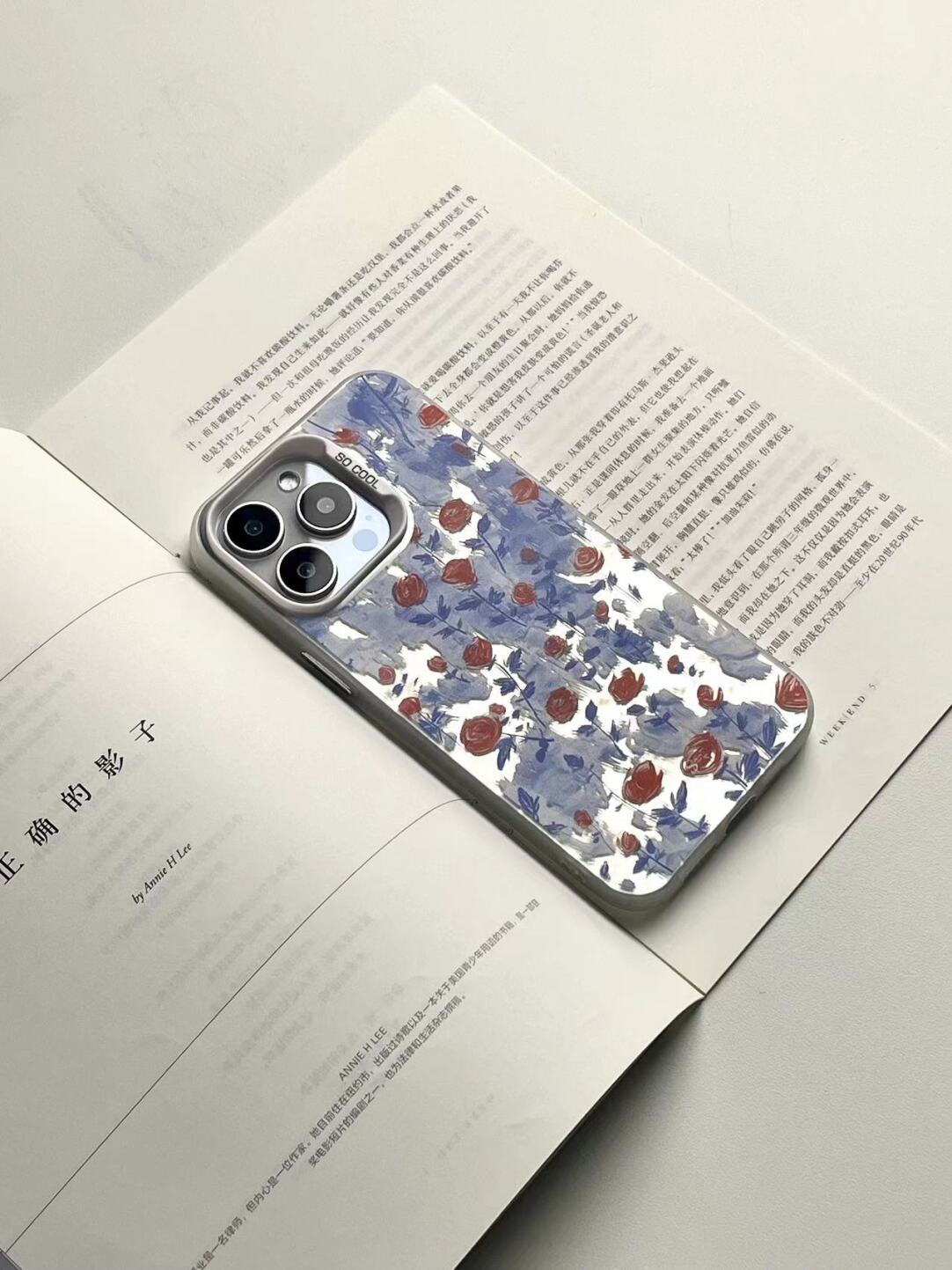 Metallic Rose Poem Oil Paint Phone Case Artistic Floral IMD-SSL