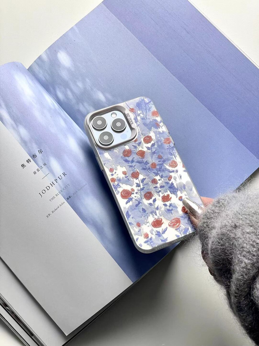 Metallic Rose Poem Oil Paint Phone Case Artistic Floral IMD-SSL