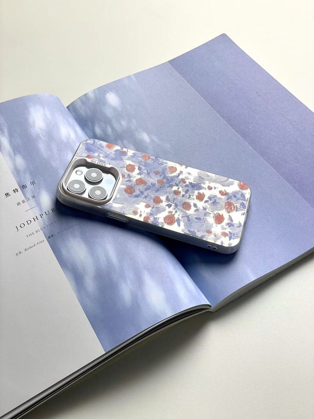 Metallic Rose Poem Oil Paint Phone Case Artistic Floral IMD-SSL