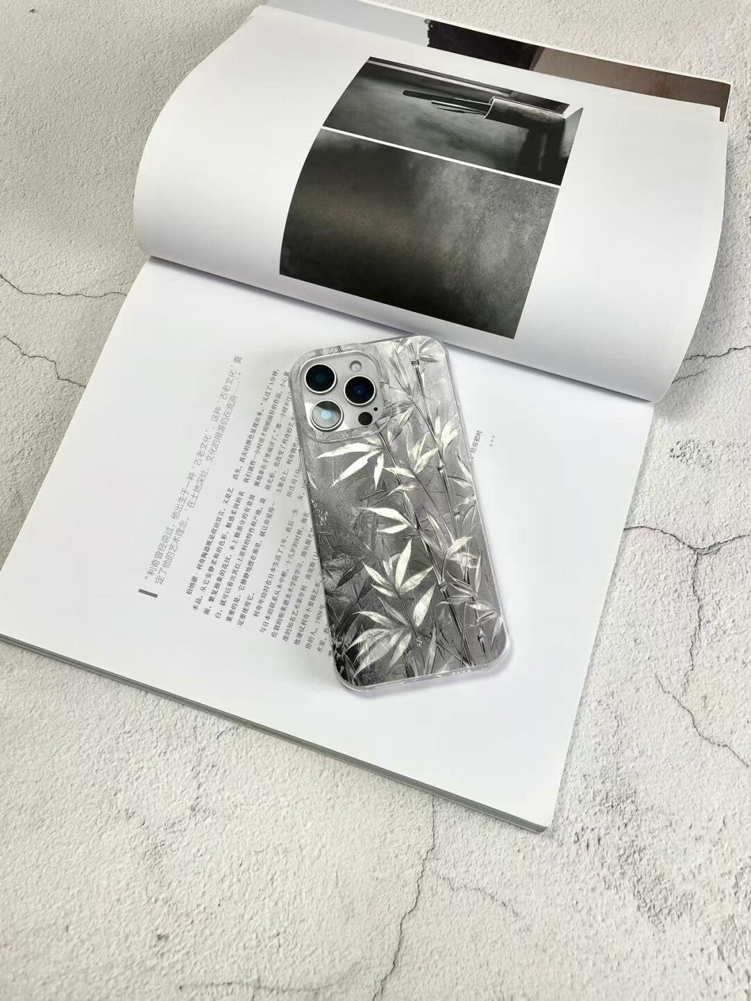 Artistic Metallic Ink Bamboo Phone Case Chinoiserie IMD-SSL
