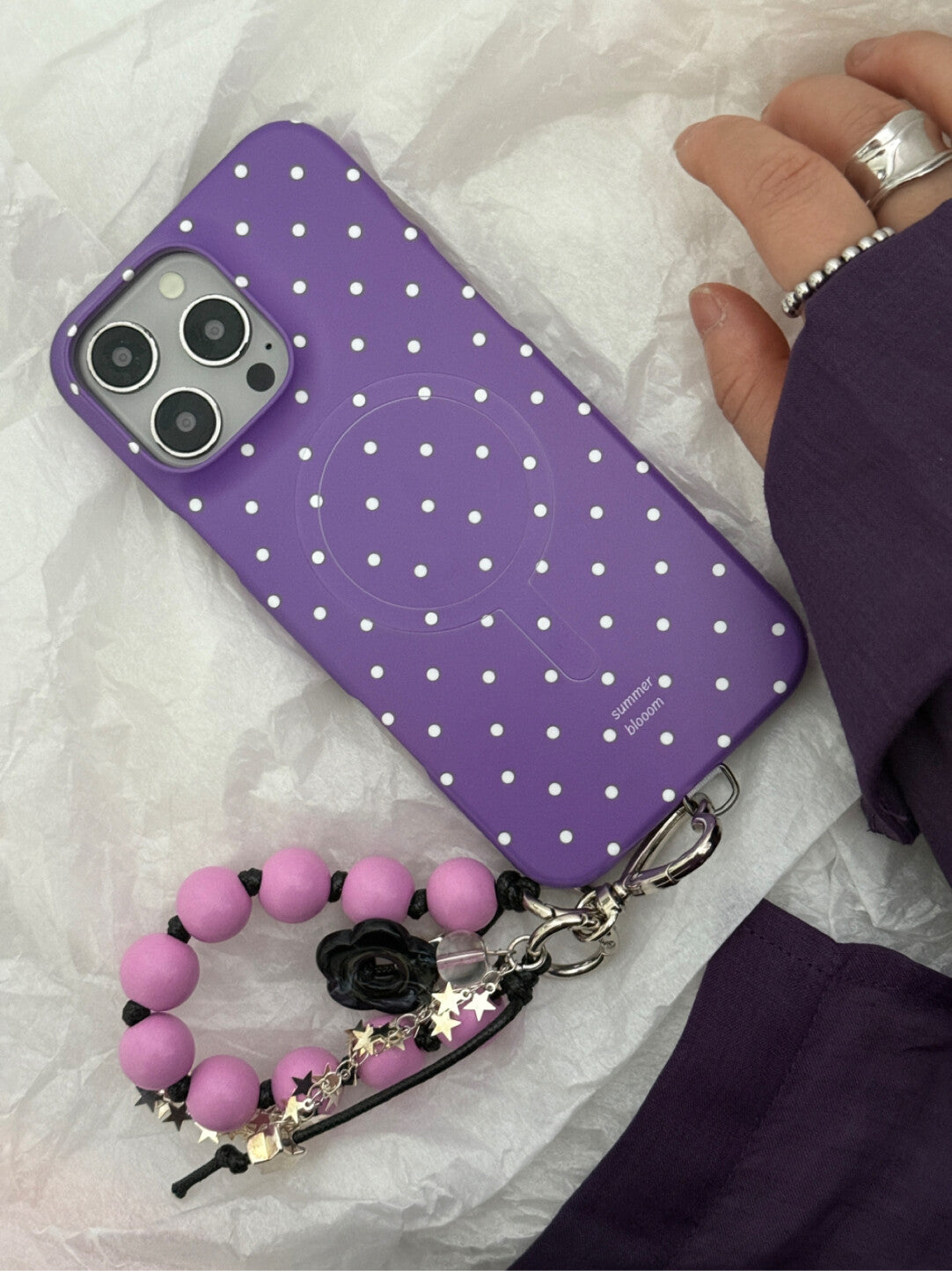 Aesthetic Purple Polka Dot Phone Case with Slot or MagSafe SB-IML