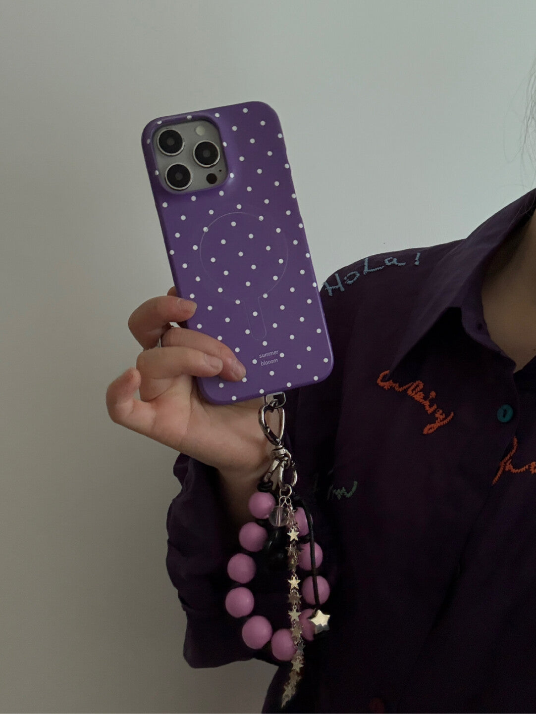 Aesthetic Purple Polka Dot Phone Case with Slot or MagSafe SB-IML