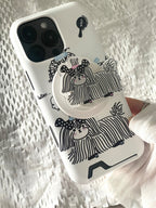 Line Art Poodle & Dancing Bear Phone Case SB-IML MagSafe