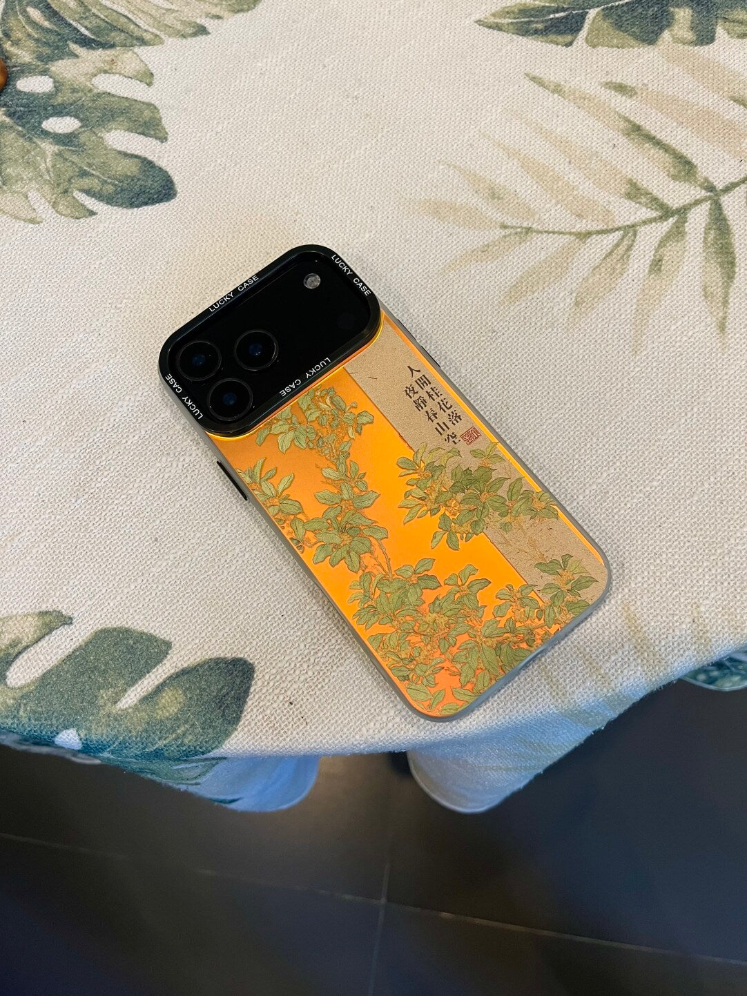 Chinoiserie Chinese Osmanthus Garden Laser Metallic Silicone Phone Case-YX
