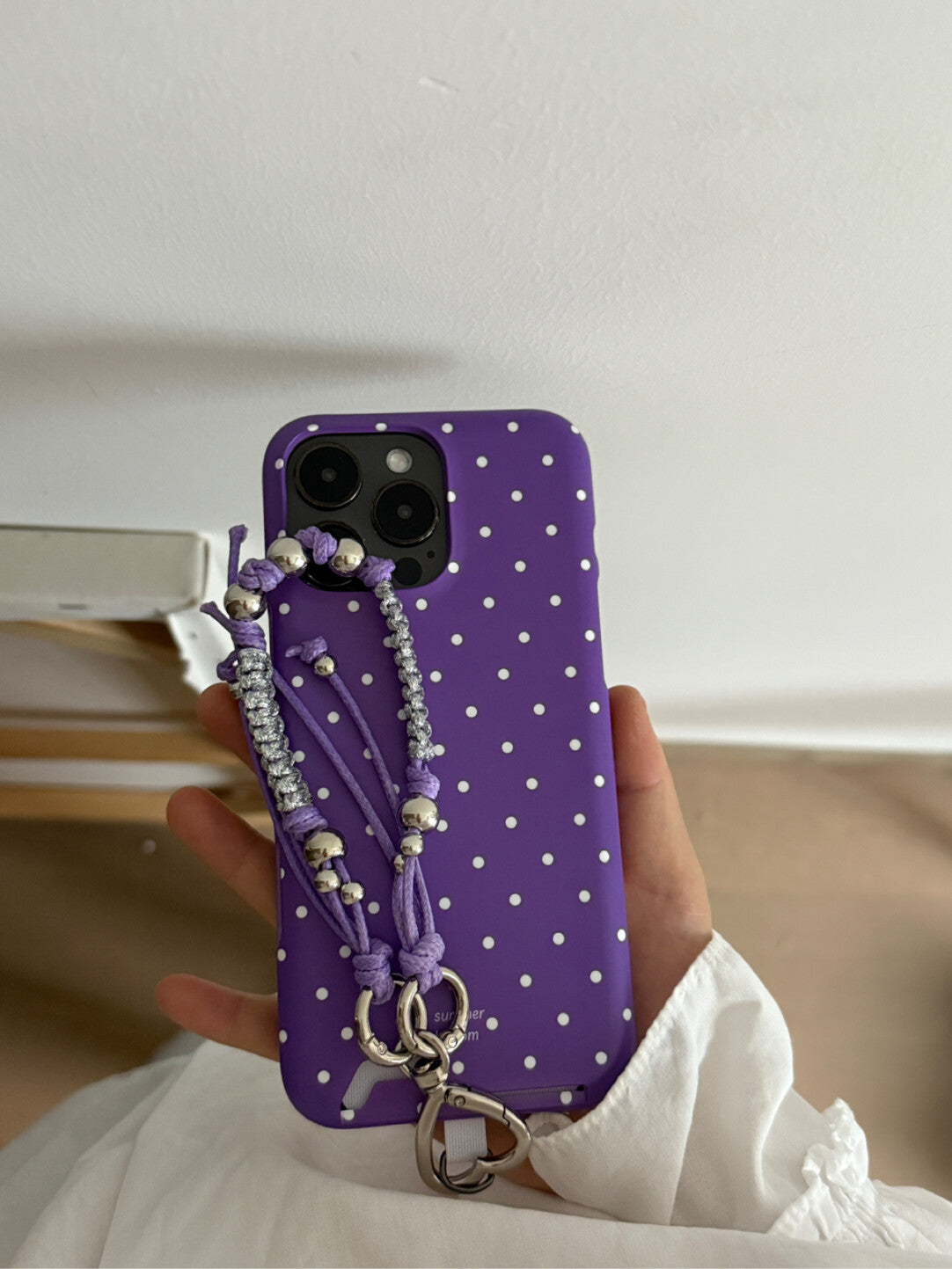 Aesthetic Purple Polka Dot Phone Case with Slot or MagSafe SB-IML