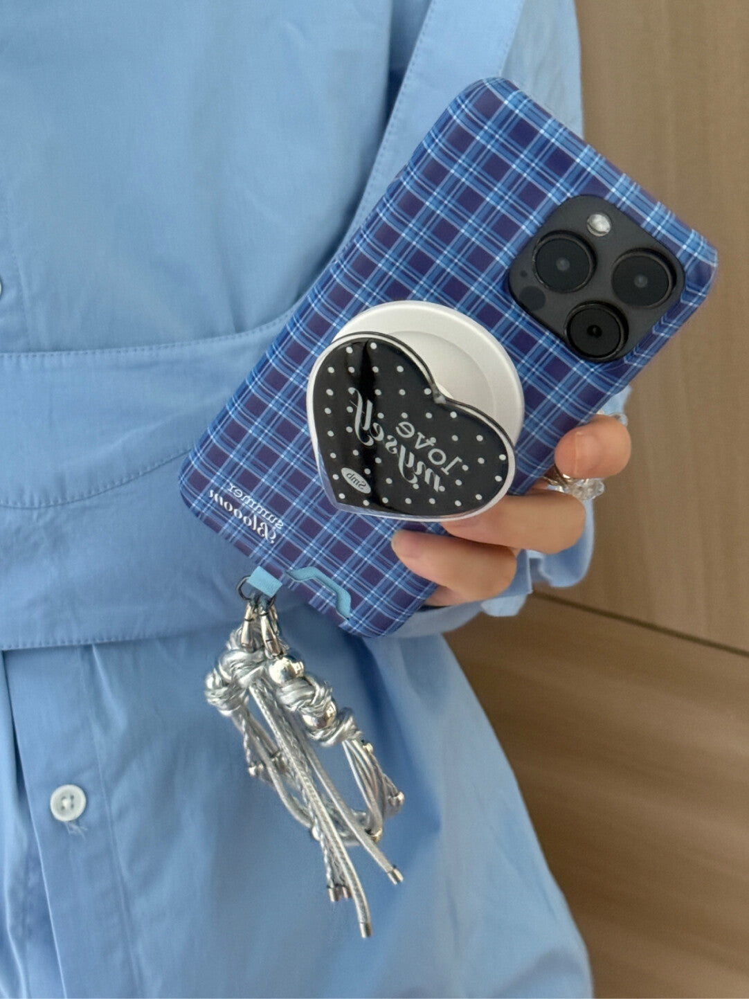 Blue Plaid Pattern Phone Case - SB - 2-in-1 Film Case, MagSafe