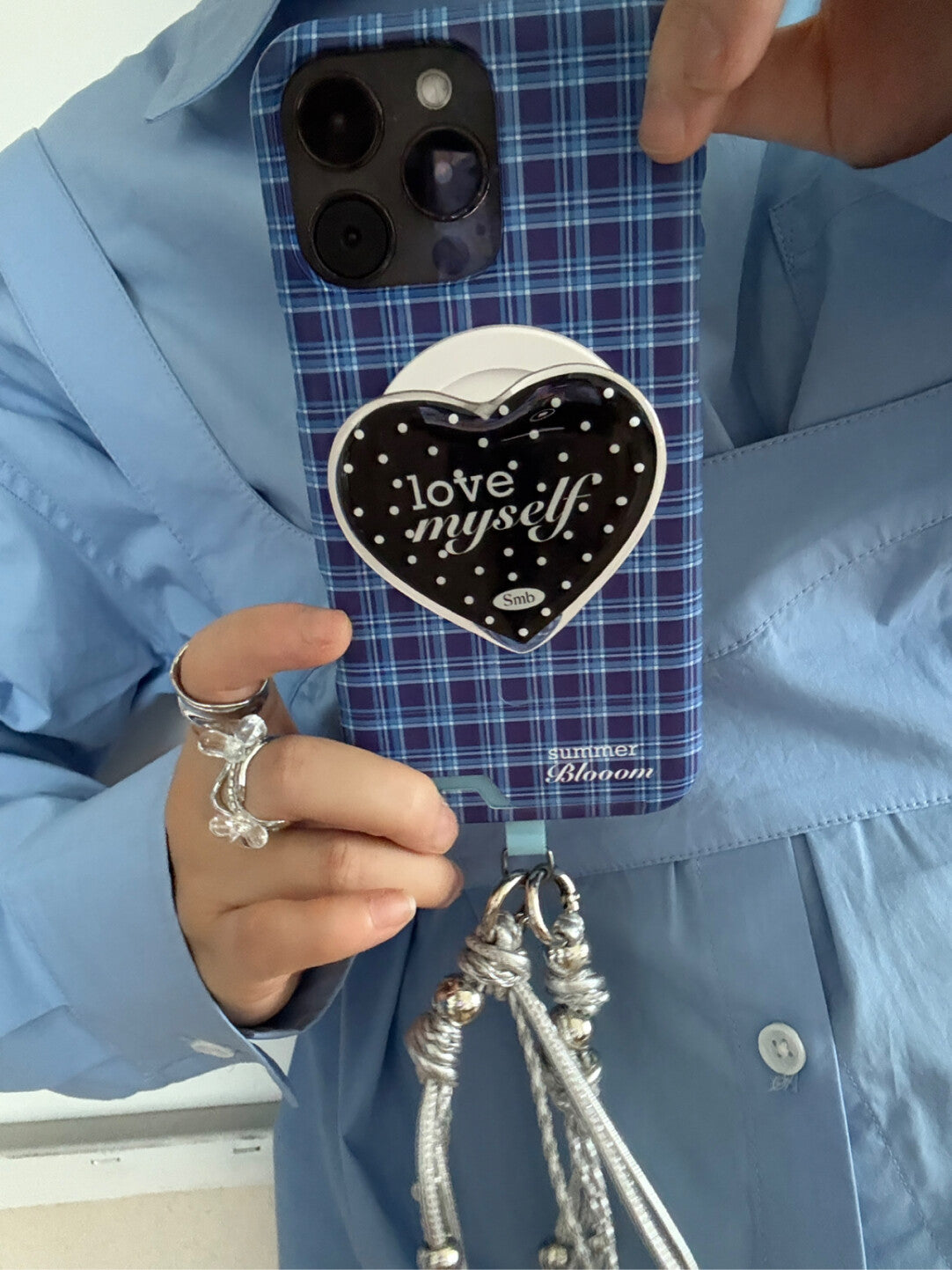 Blue Plaid Pattern Phone Case - SB - 2-in-1 Film Case, MagSafe