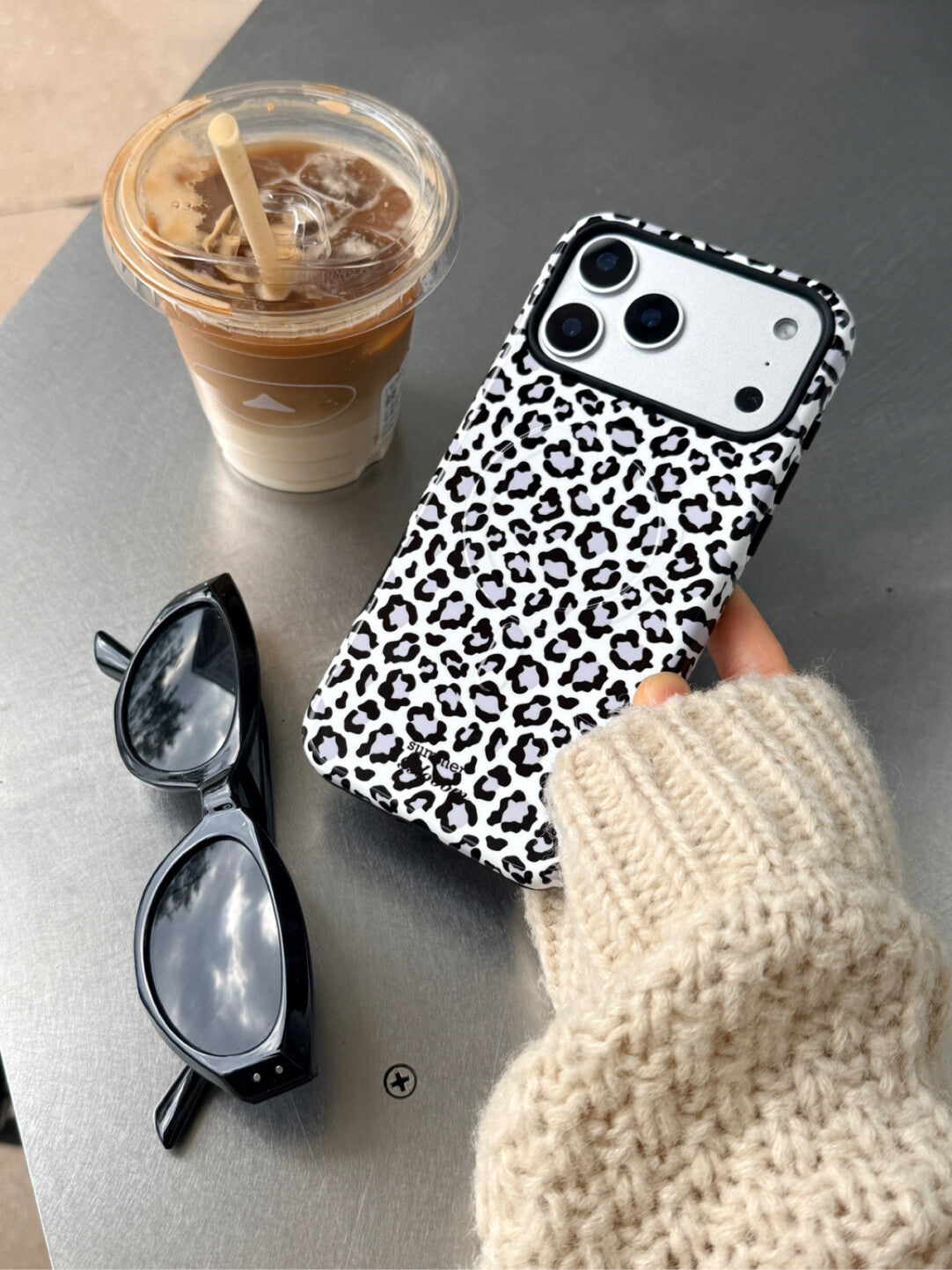 Luxury Leopard Print Phone Case - 2-in-1 Double Layer SB-IML MagSafe
