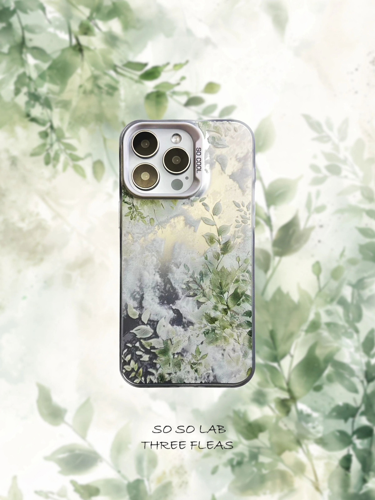 Artistic Metallic Luster Spring Foliage Phone Case Chinoiserie IMD-SSL