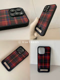 Red Plaid Phone Case with Stand