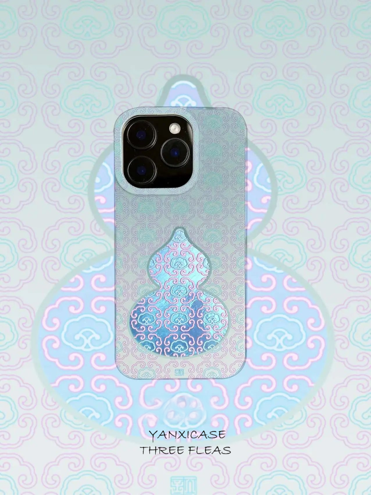 Chinoiserie Imperial Gourd (Fulu) Laser Metallic Silicone Phone Case-YX