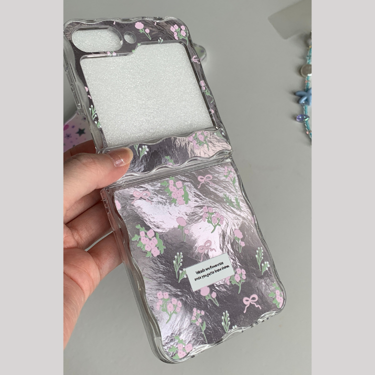 Metallic Pink Floral Bows Samsung Phone Case