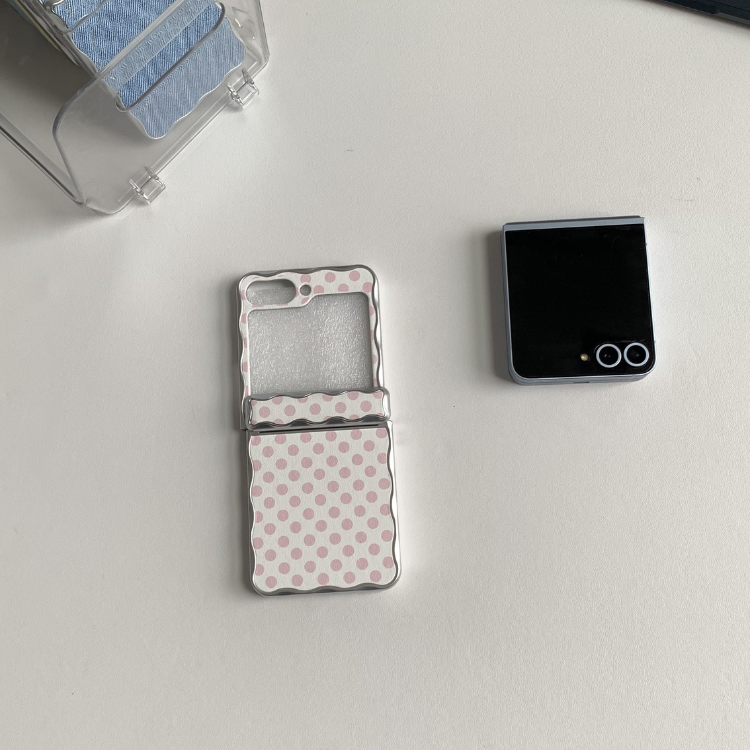 Wave-edge Pink Polka-dot Samsung Phone Case