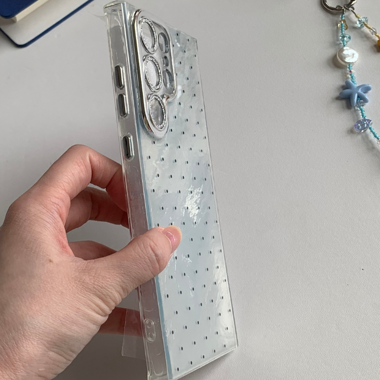 Polka-dot Silver Metallic Shimmer Samsung Phone Case