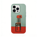 Artistic Retro Flower Red Chair Phone Case Double-layer Film Print