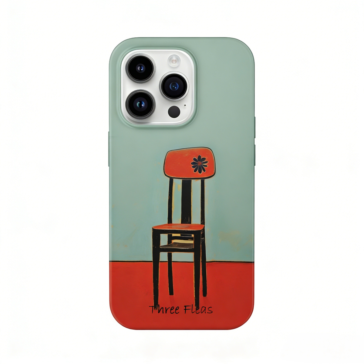 Artistic Retro Flower Red Chair Phone Case Double-layer Film Print