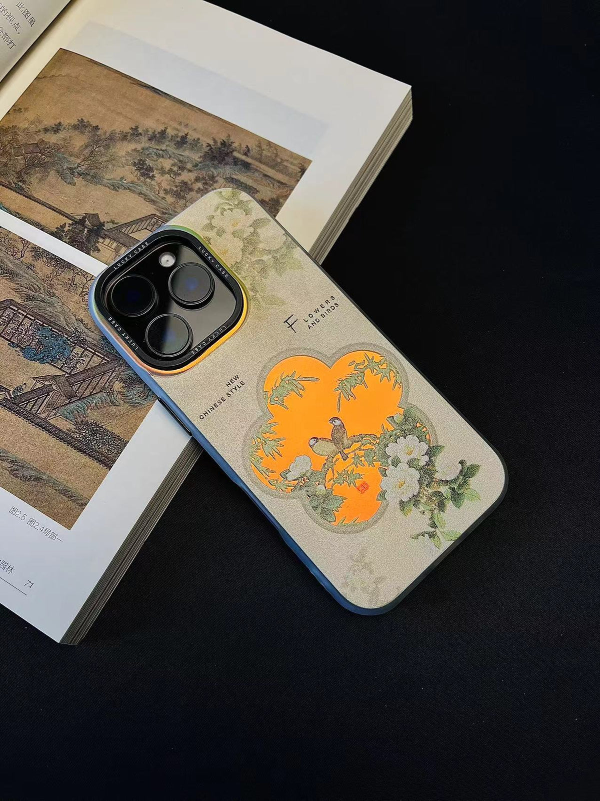 Chinoiserie Magpie on a Branch Laser Metallic Phone Case-YX