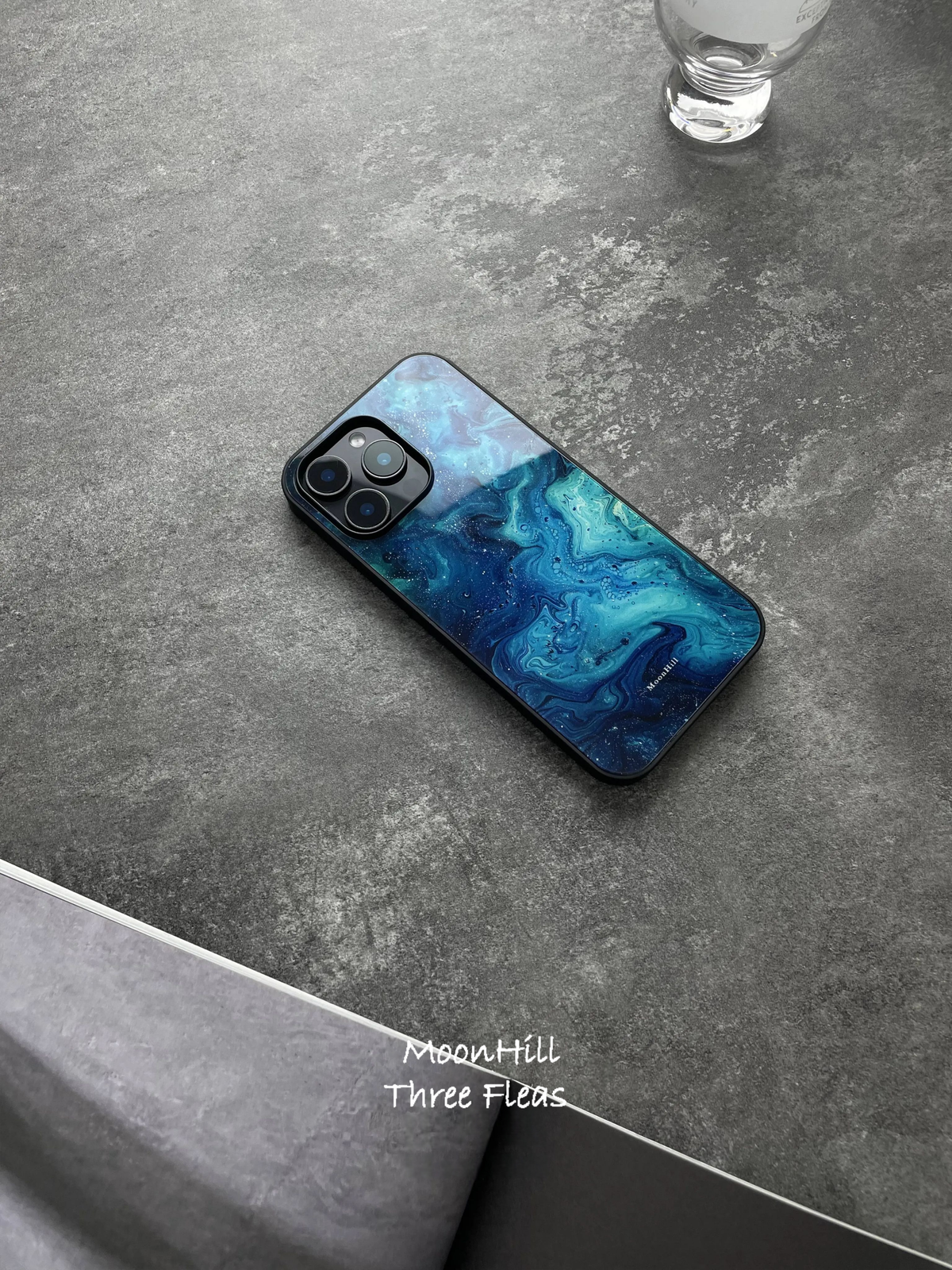 Celestial/Deep Sea Marble Tempered Glass Phone Case-MH
