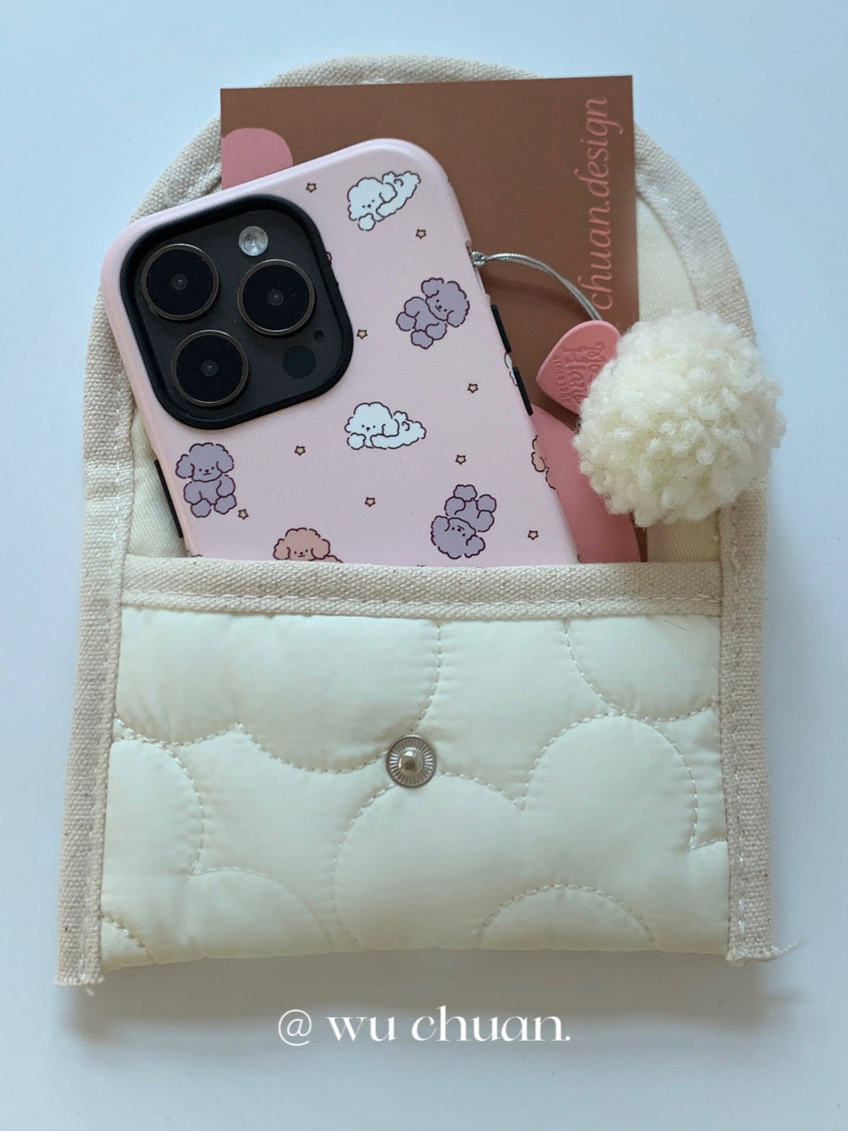 Happy Puppy Printed Double Layer Phone Case