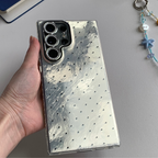 Polka-dot Silver Metallic Shimmer Samsung Phone Case