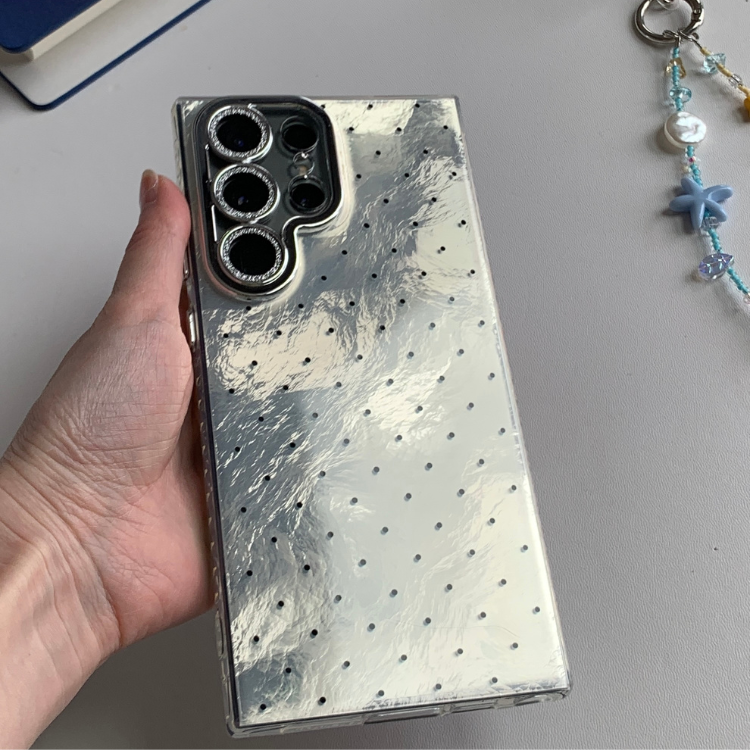 Polka-dot Silver Metallic Shimmer Samsung Phone Case