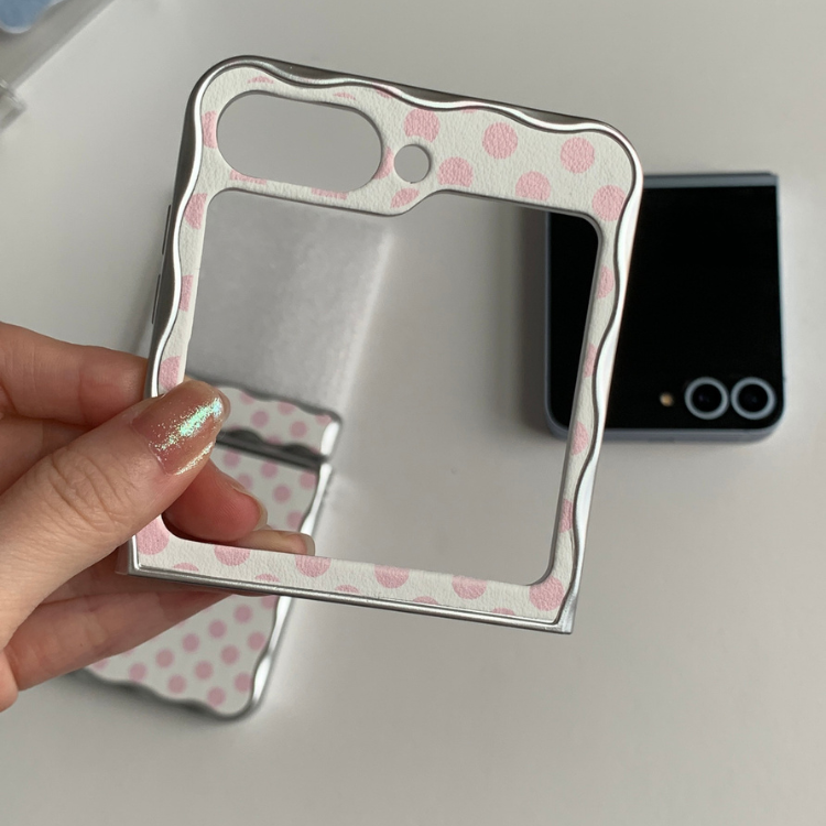 Wave-edge Pink Polka-dot Samsung Phone Case