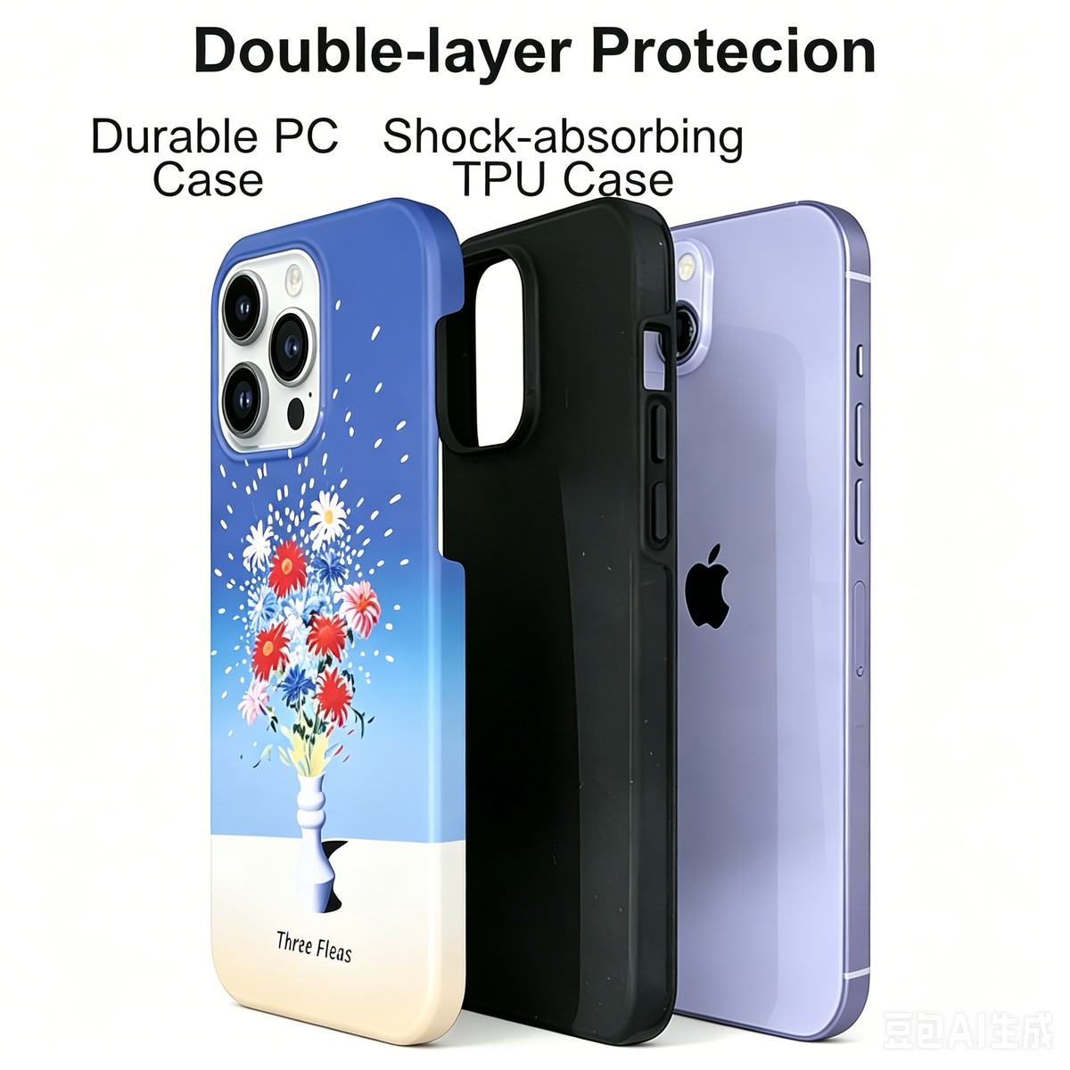 Vibrant Floral Bouquet Phone Case Double-layer Film Print