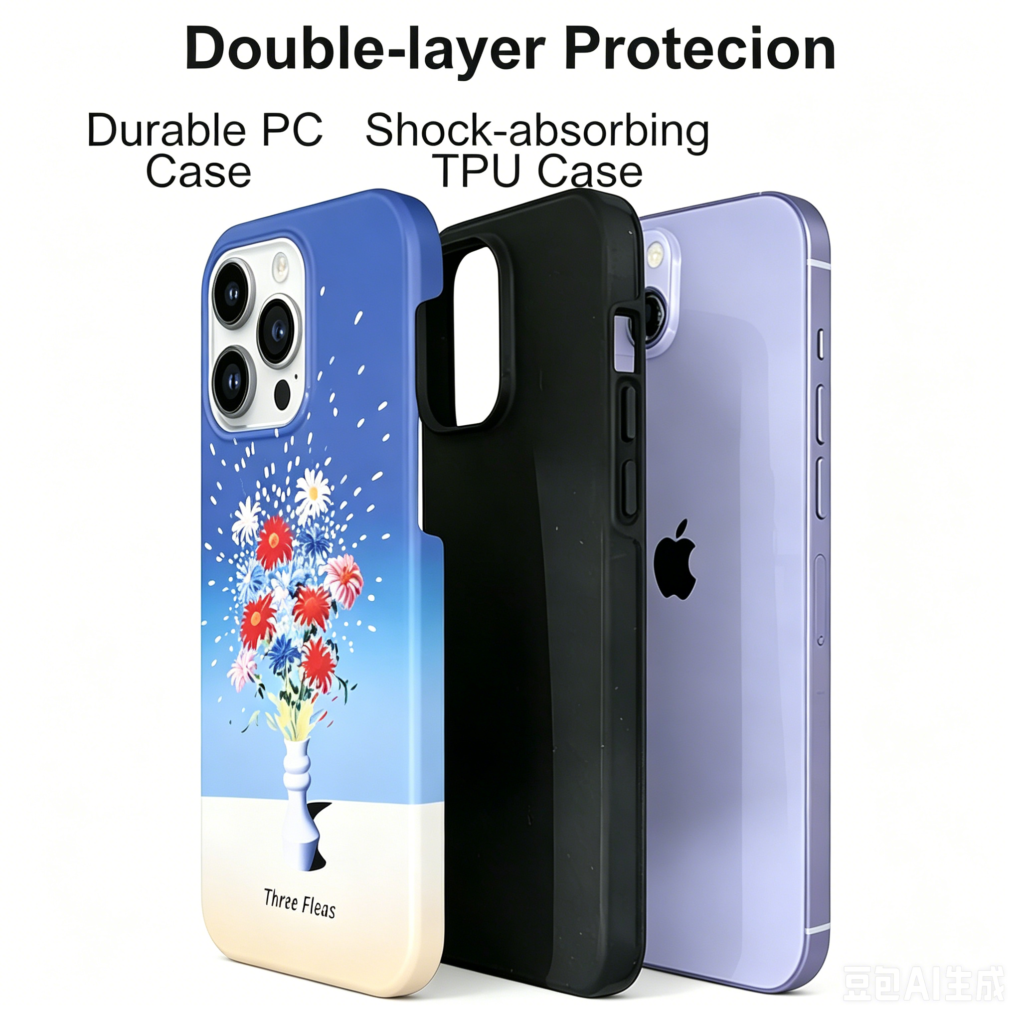 Vibrant Floral Bouquet Phone Case Double-layer Film Print