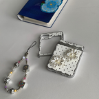 Retro Chic Polka Dot & Pearl Flower Samsung Phone Case
