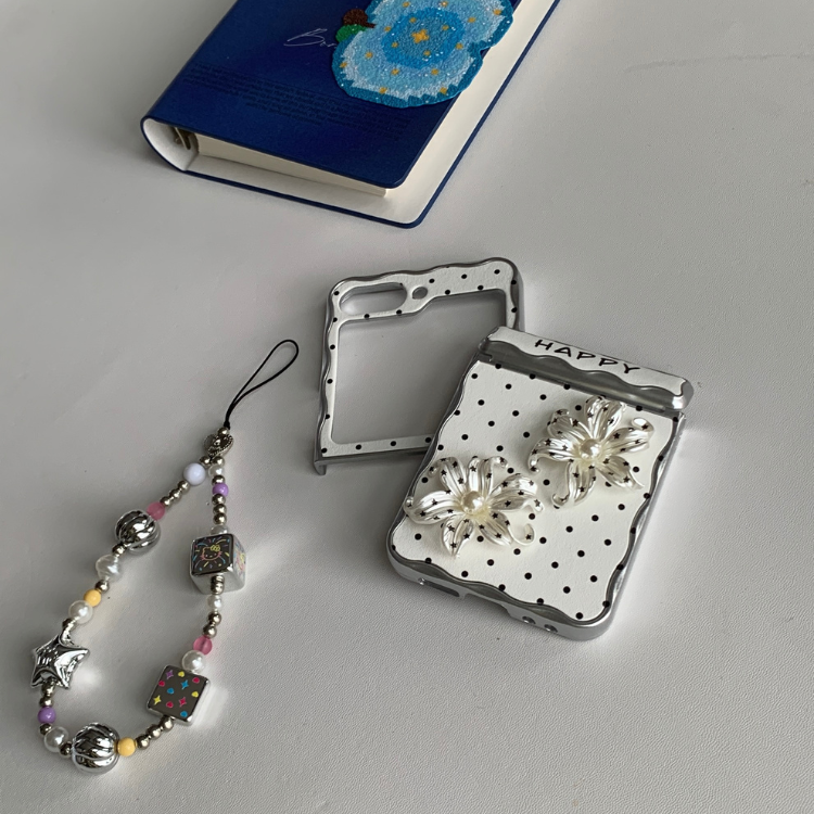 Retro Chic Polka Dot & Pearl Flower Samsung Phone Case