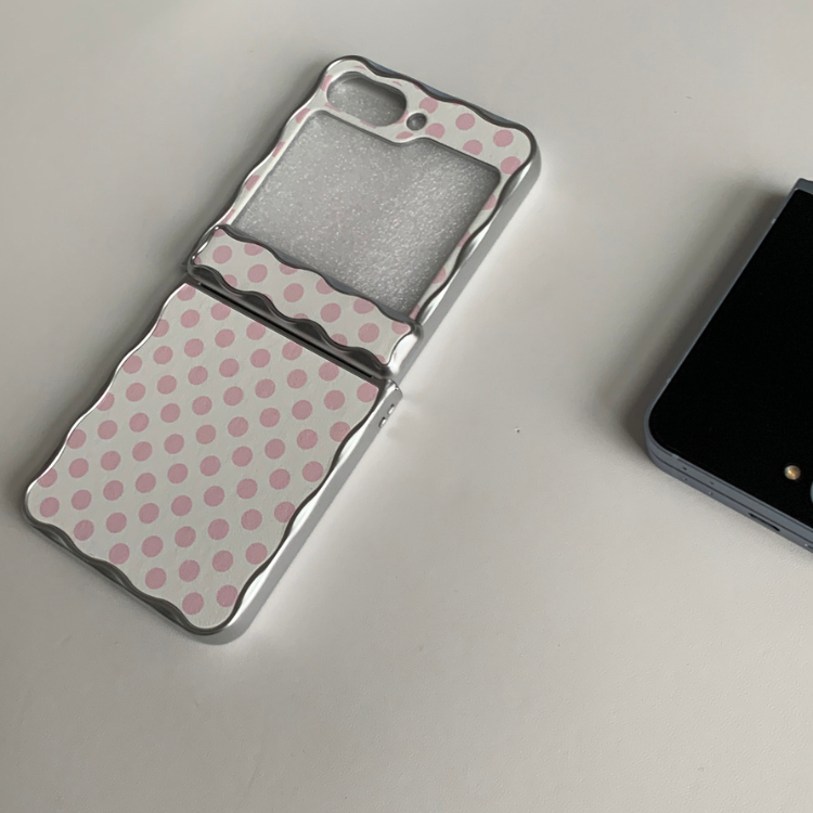 Wave-edge Pink Polka-dot Samsung Phone Case