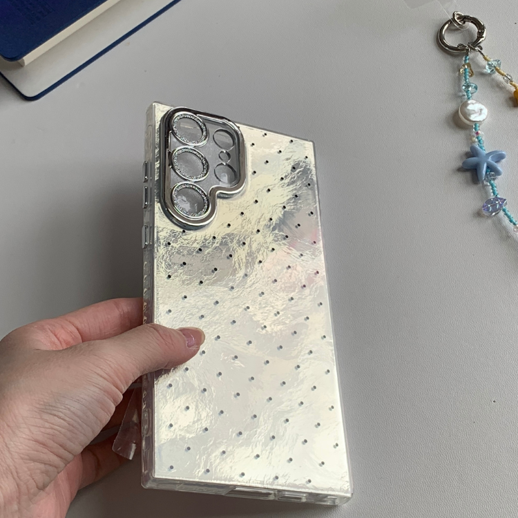 Polka-dot Silver Metallic Shimmer Samsung Phone Case
