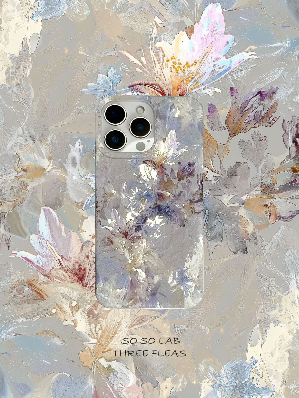 Artistic Metallic Luster Abstract Floral Phone Case Chinoiserie IMD-SSL
