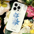 Artistic Celestial Blue Starflower Phone Case Double-layer Film Print