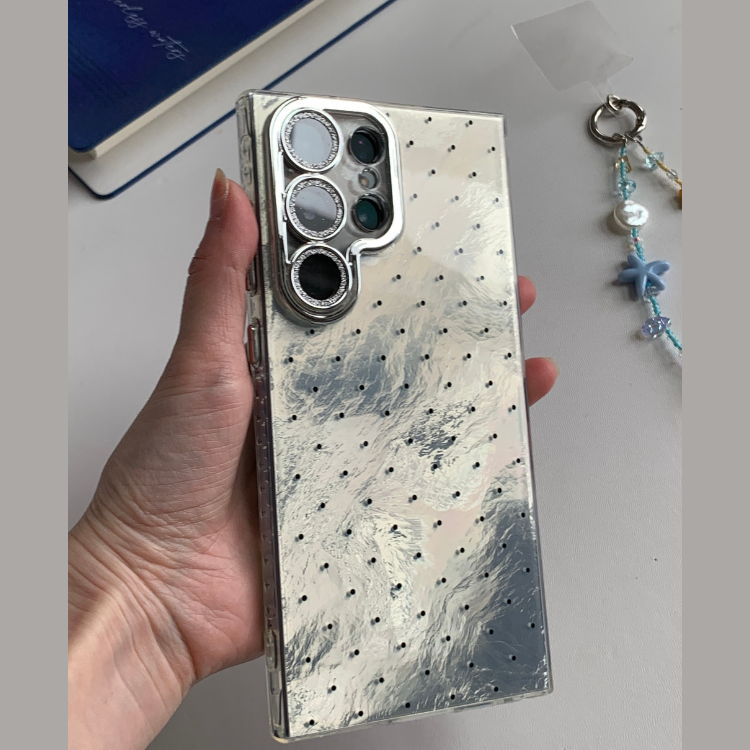 Polka-dot Silver Metallic Shimmer Samsung Phone Case