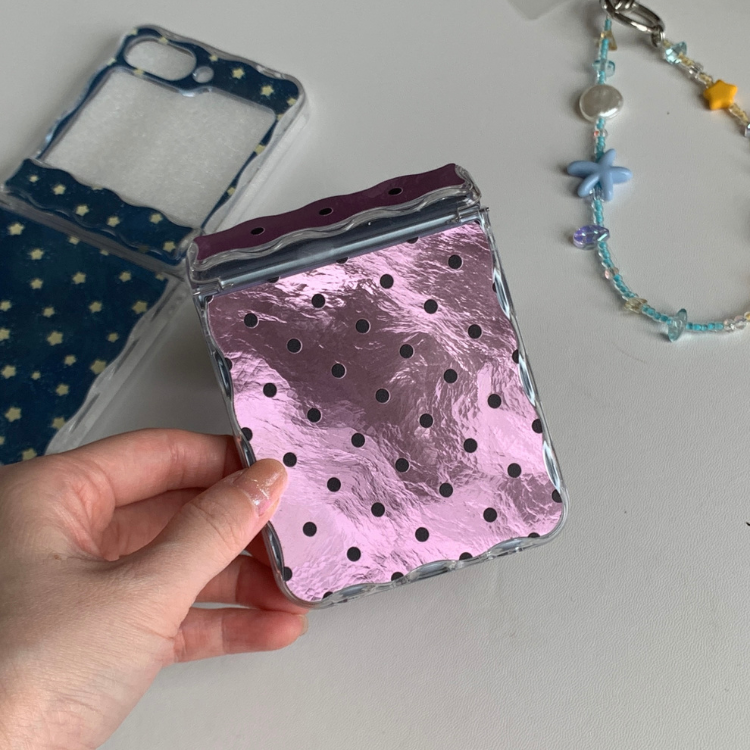 Retro Polka Dot & Starry Sky Shimmer Samsung Phone Case with MagSafe