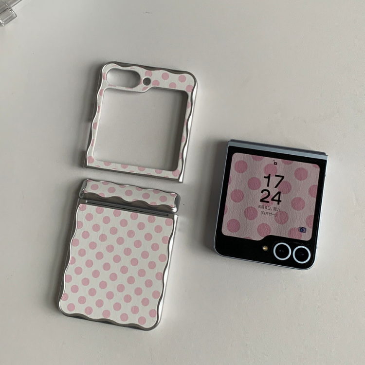 Wave-edge Pink Polka-dot Samsung Phone Case