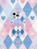 Artistic Metallic Luster Heartbeat Rhombus Phone Case IMD-SSL