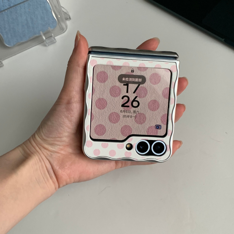 Wave-edge Pink Polka-dot Samsung Phone Case