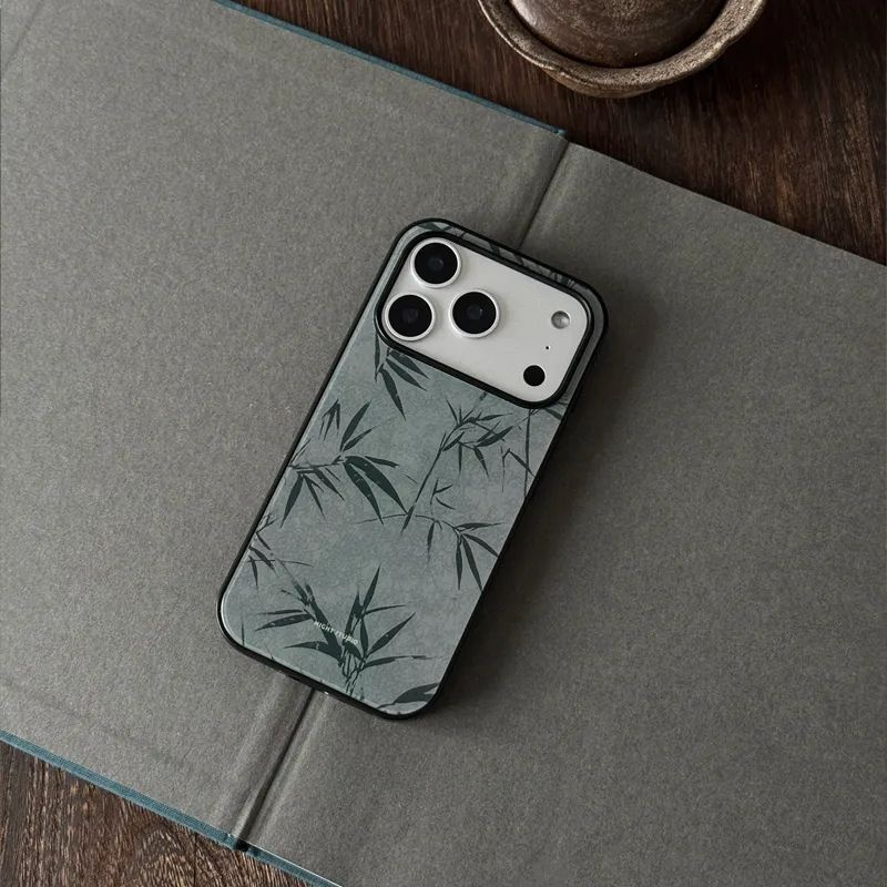 Chinoiserie Bamboo Shadow Matte Acrylic Phone Case-NS