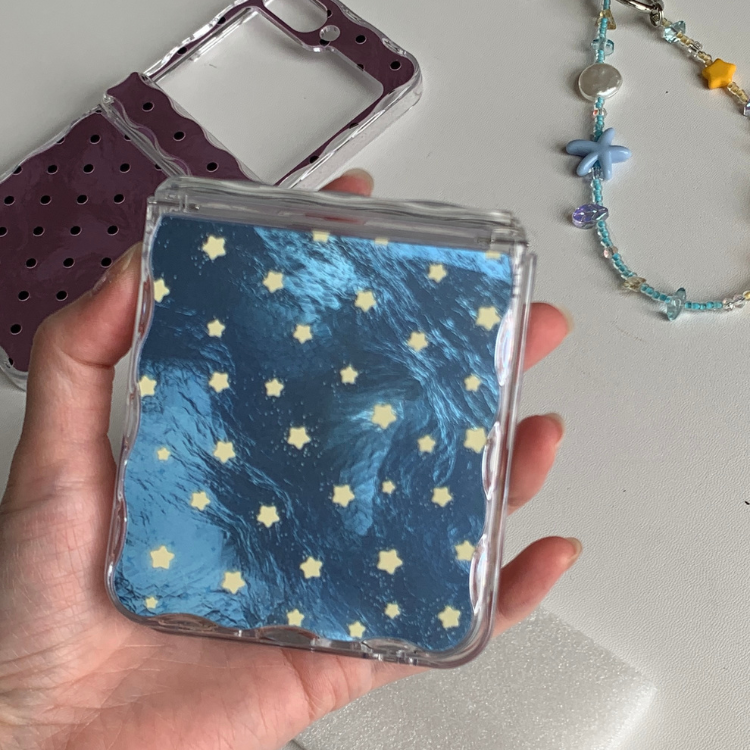 Retro Polka Dot & Starry Sky Shimmer Samsung Phone Case with MagSafe