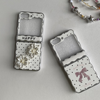 Retro Chic Polka Dot & Pearl Flower Samsung Phone Case