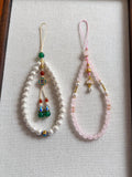 Chinoiserie Calabash And Lotus Beaded Phone Charm | Phone Holders/Stands/Charm | Three Fleas