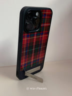 Red Plaid Phone Case with Stand