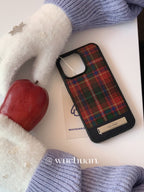 Red Plaid Phone Case with Stand