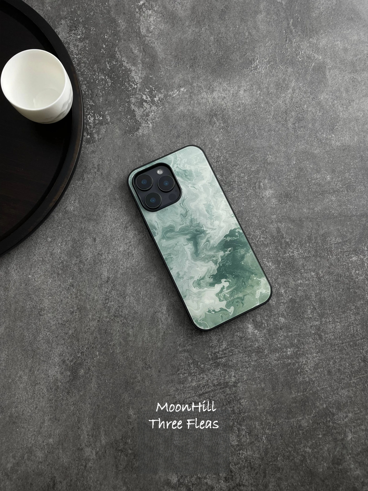 The Blue-Green Surging Waves Tempered Glass Phone Case-MH