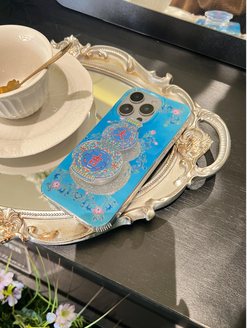 Auspicious Blue Vase Phone Case | iPhone Case | Three Fleas